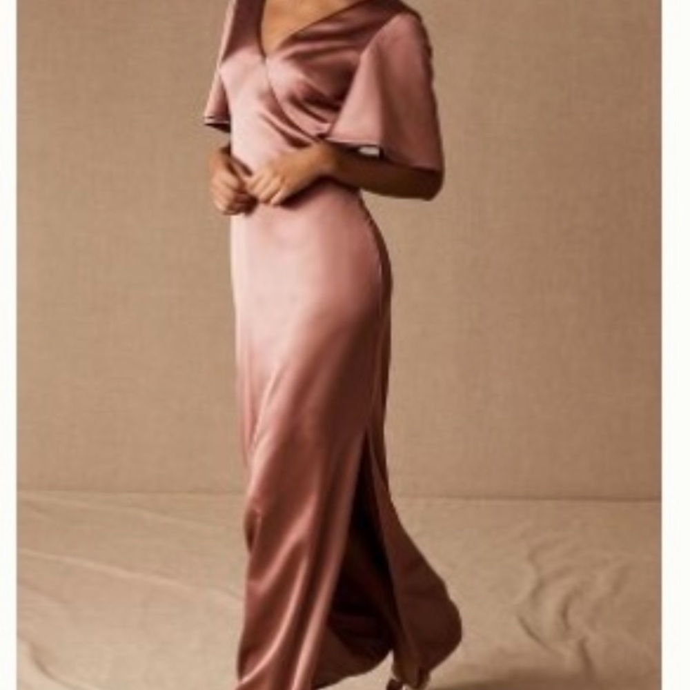 Silk Rose BHLDN Dress.  Flutter sleeves